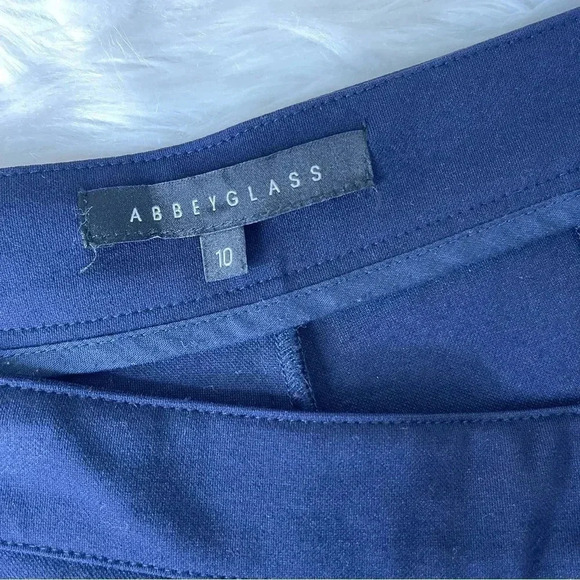 Abby Glass Navy GREGG SKINNY ANKLE PANT NAVY PONTE Zipper Ankle Size 10 - Picture 5 of 9
